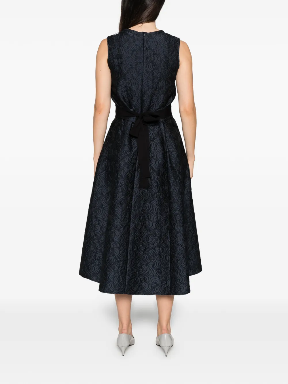 'S Max Mara jacquard-woven belted dress Blauw