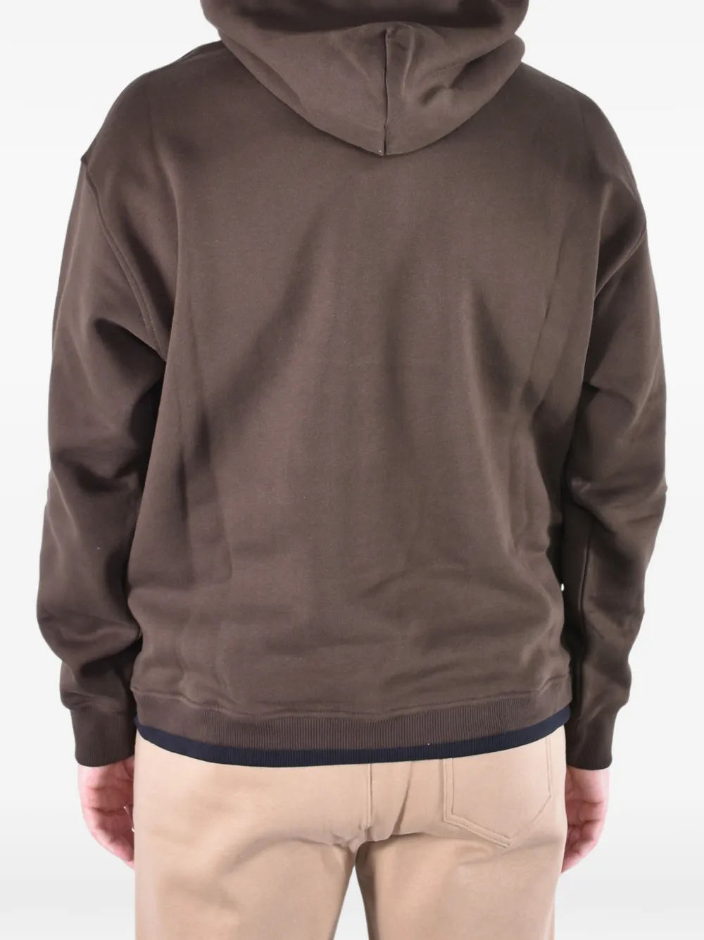 DONDUP Geribbelde fleece hoodie met geborduurd logo Bruin