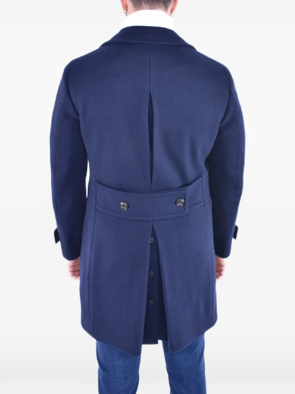L.B.M. 1911 Wollen jas met dubbele rij knopen Blauw