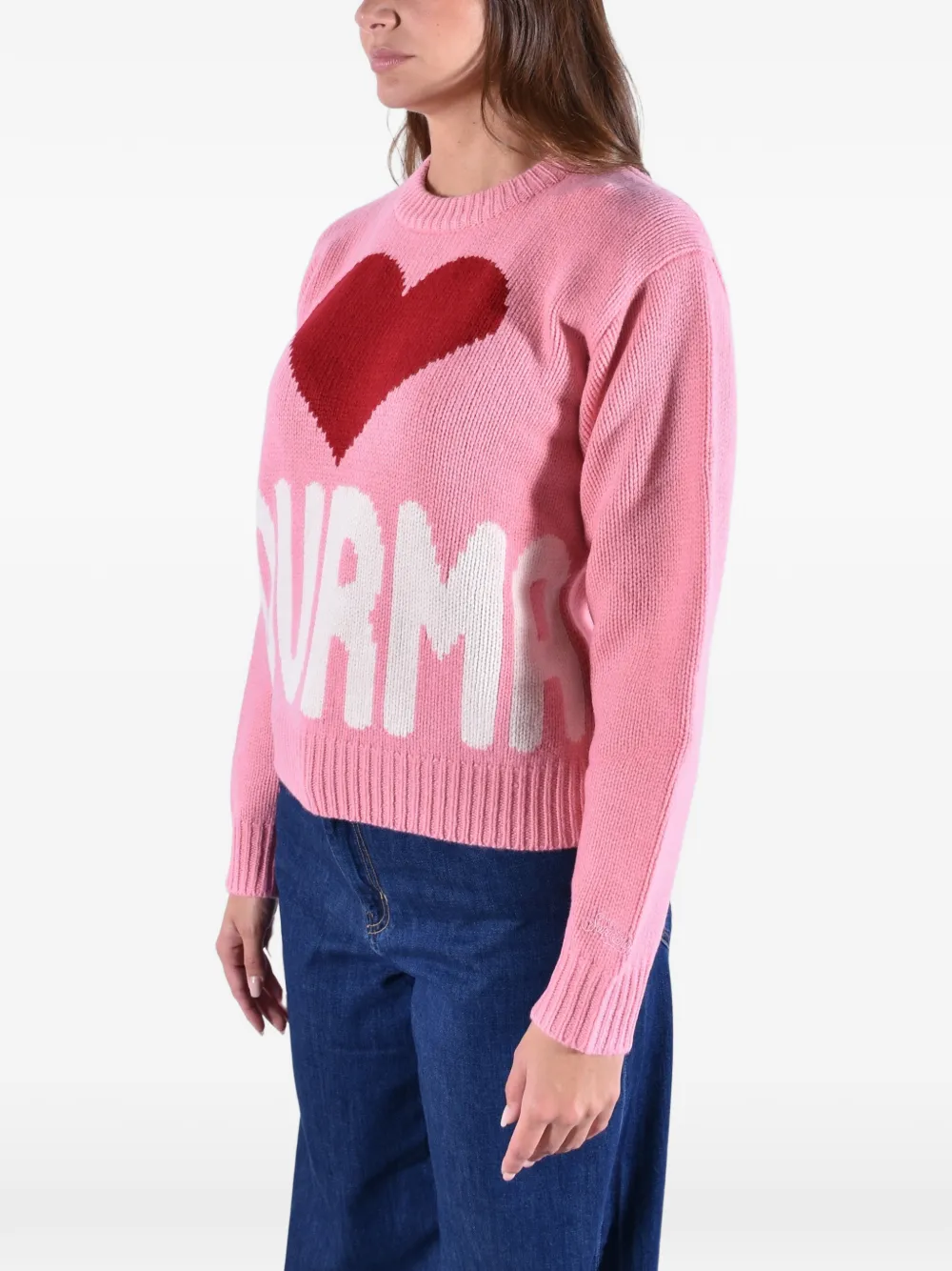 MC2 Saint Barth Kyla heart-jacquard sweater Roze