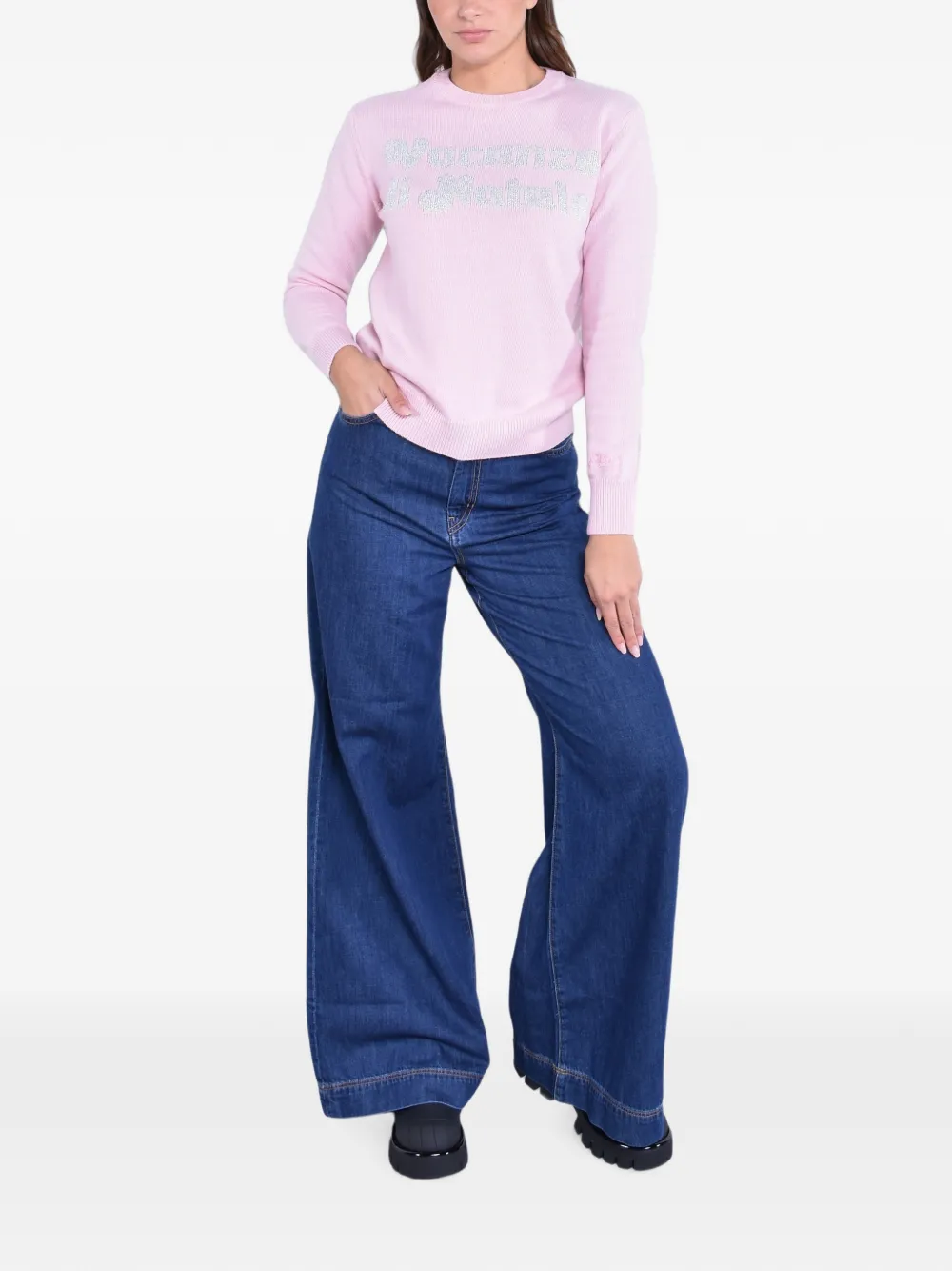 MC2 Saint Barth New Queen embroidered sweater Roze