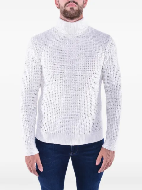 Eleventy waffle-knit roll-neck sweater