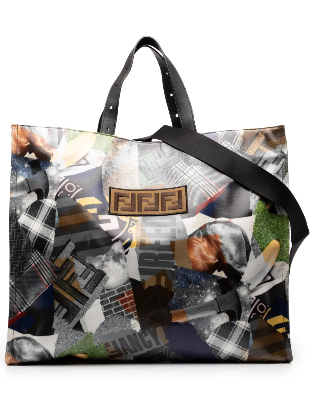 Pre-owned Fendi 2010-2026 Hey Reilly Zucca Ff 1974 Coated Canvas Tote Satchel In Grey