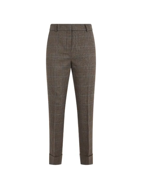 slowear Prince of Wales check turned-up trousers