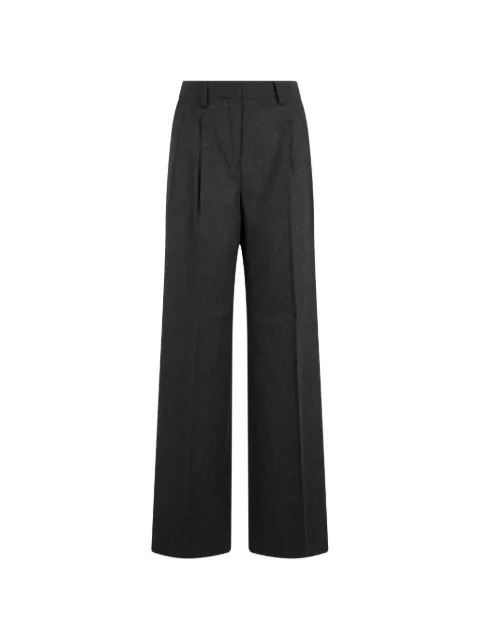 slowear pleated wide-leg trousers