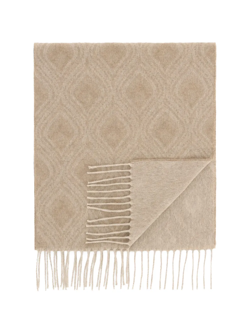 Boggi Milano scarf with geometric motif in cashmere blend - Toni neutri