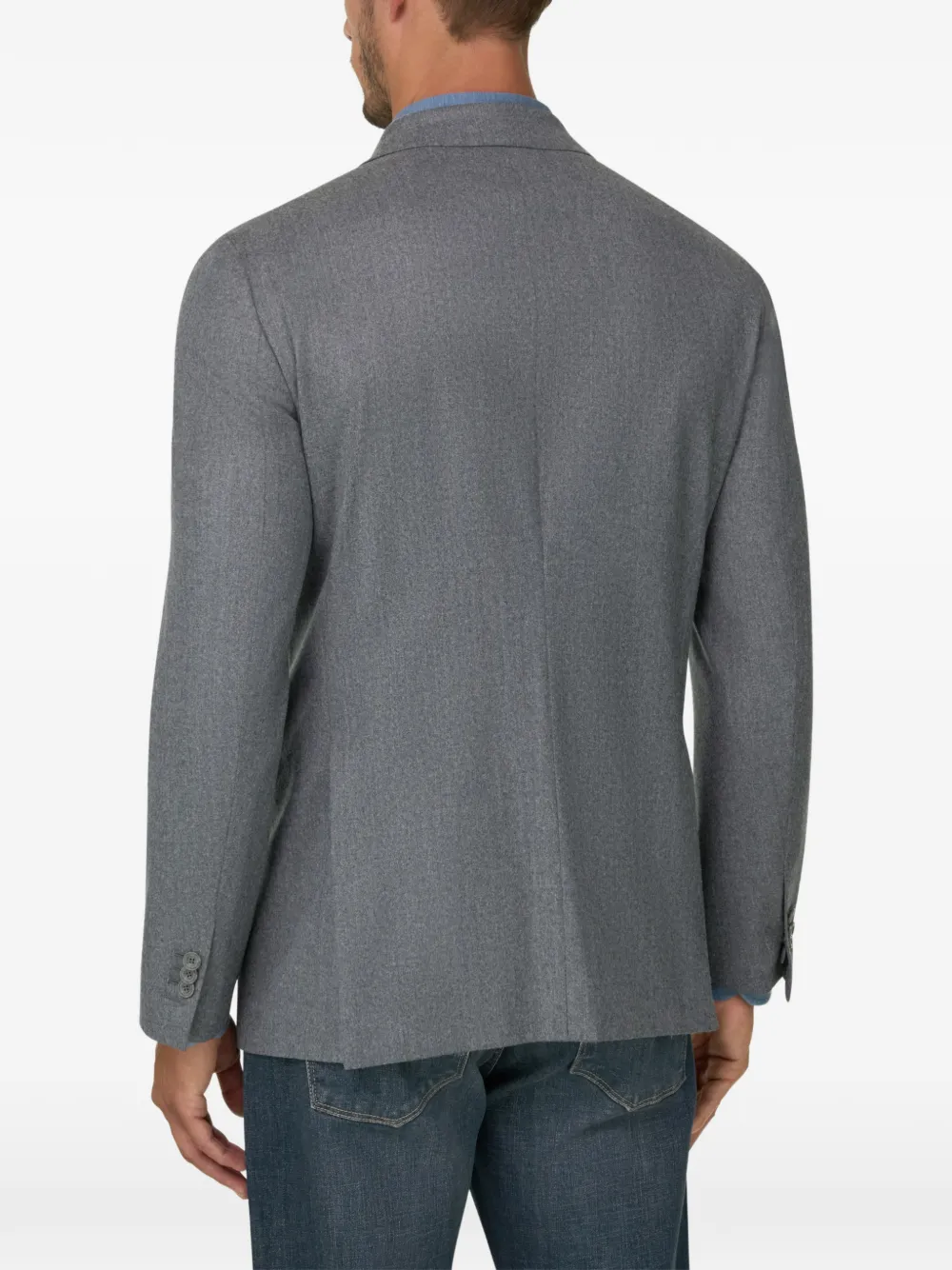 Boggi Milano Wollen flanellen blazer met dubbele rij knopen Grijs