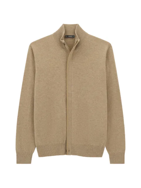 Boggi Milano roll-neck jumper full-zip wool cashmere mélange