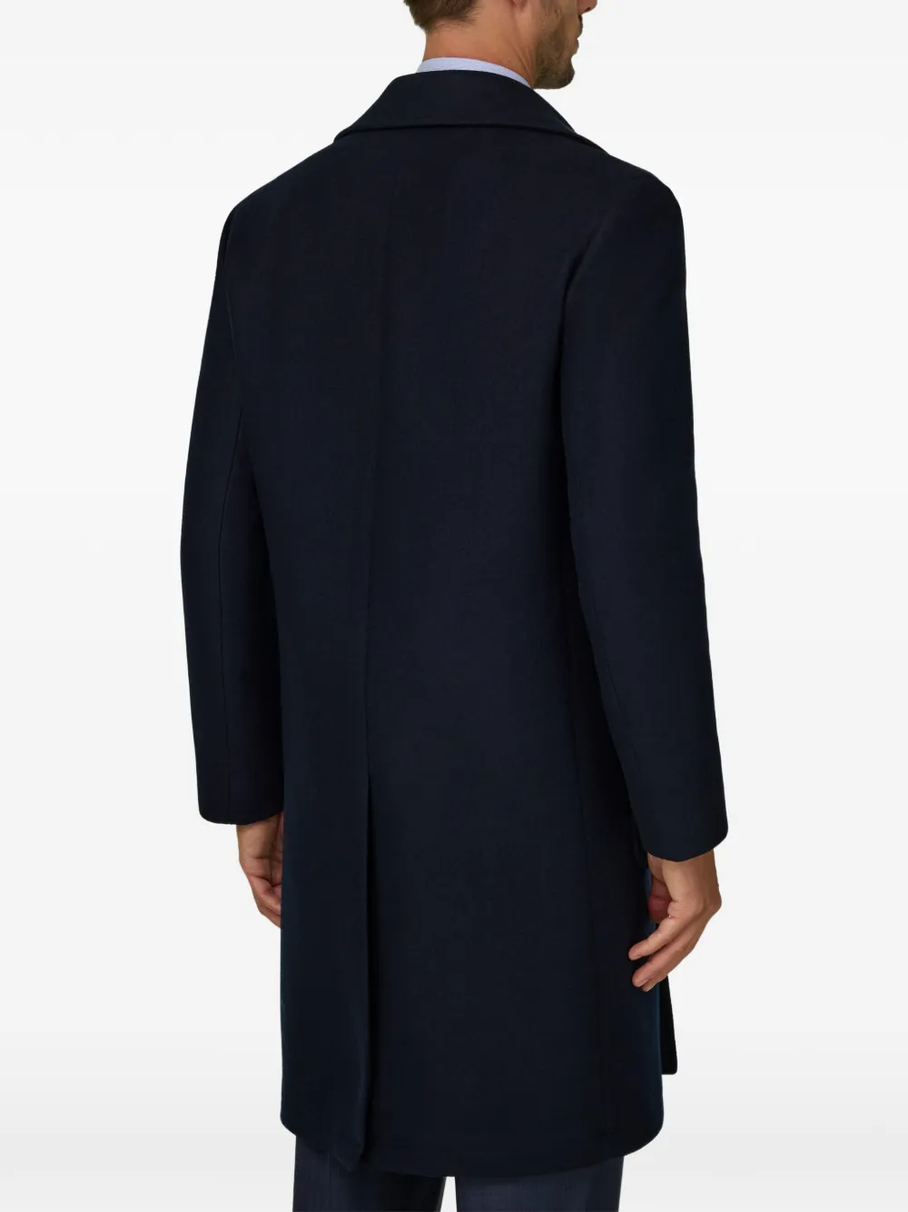 Boggi Milano Wollen jas met dubbele rij knopen Blauw