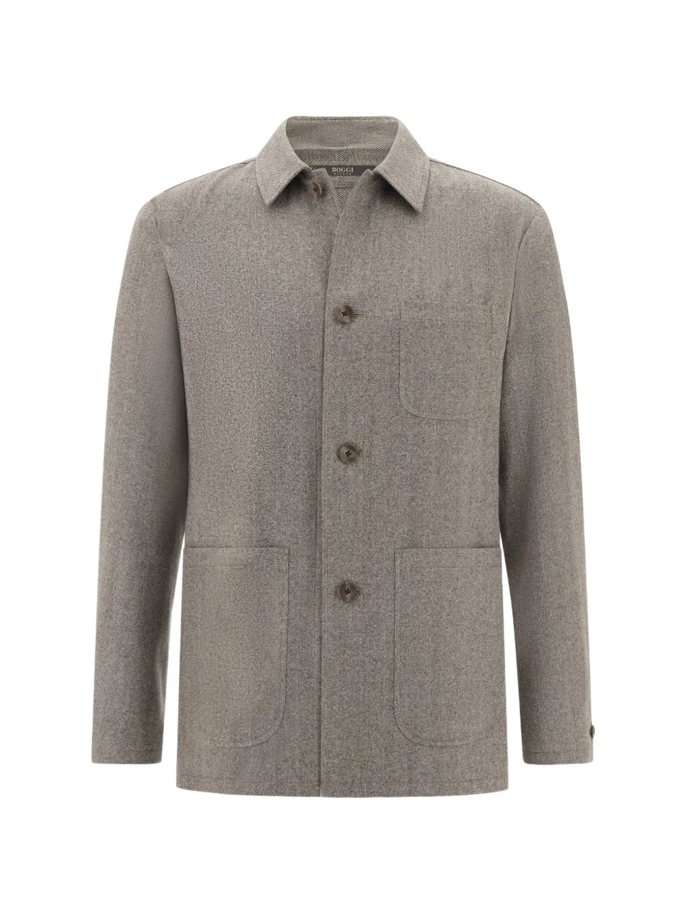 Boggi Milano shacket herringbone wool