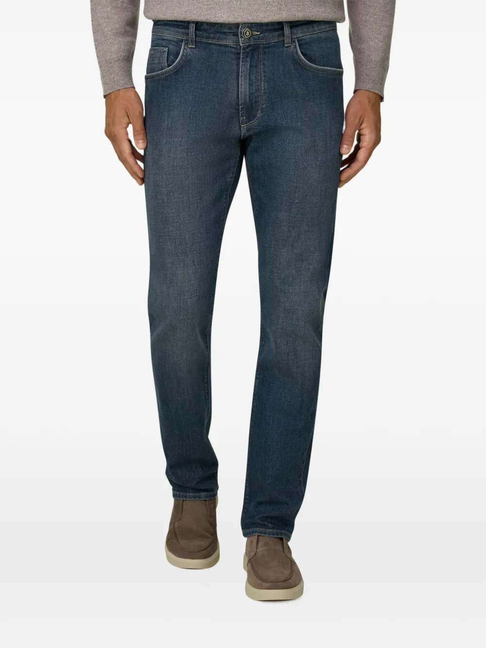Boggi Milano Jeans van stretch denim Blauw