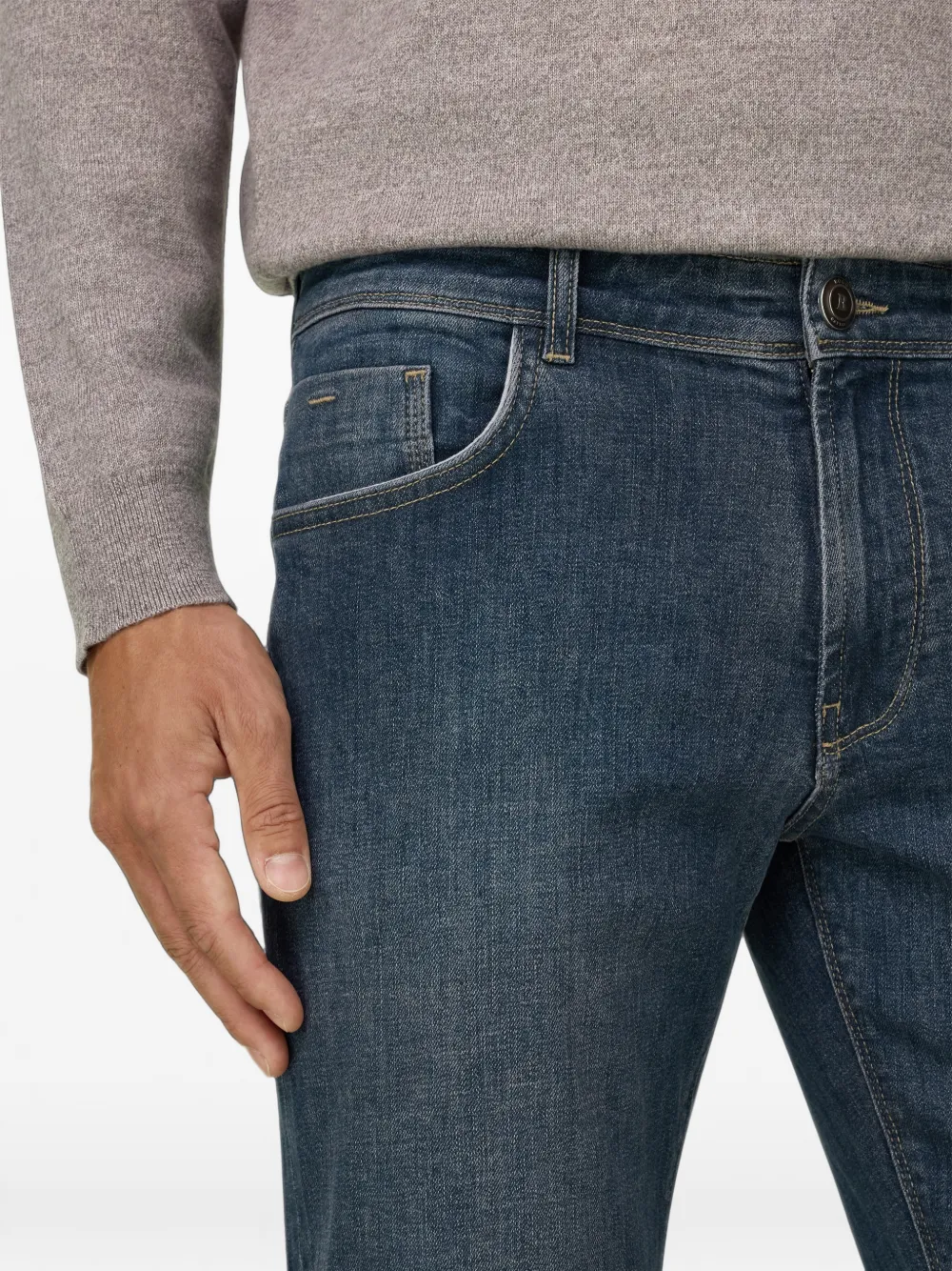 Boggi Milano Jeans van stretch denim Blauw