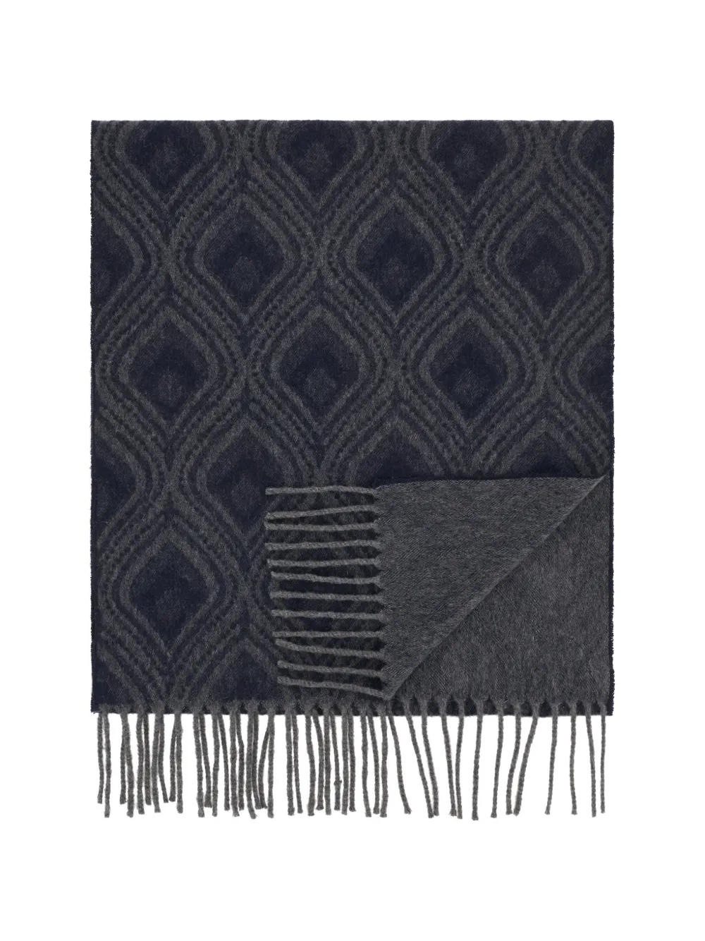 Boggi Milano scarf with geometric motif in cashmere blend - Grigio