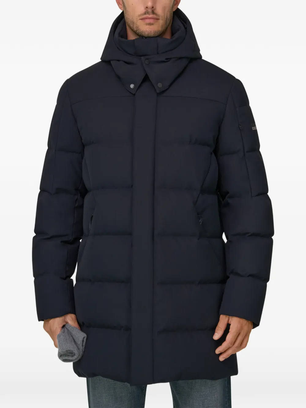 Boggi Milano B tech parka met ganzendons Blauw