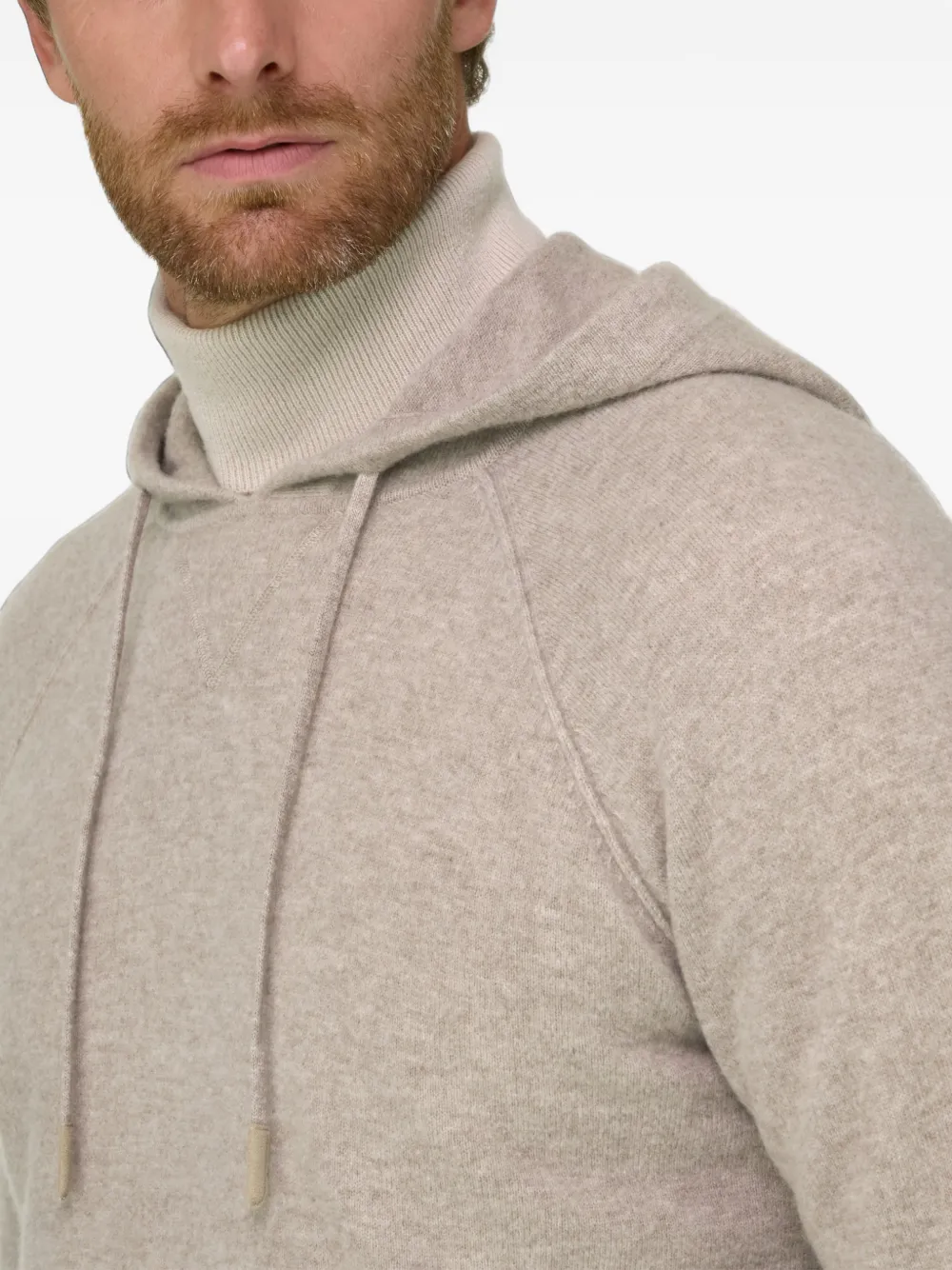 Boggi Milano Gebreide sweater van merinowol en jak Beige