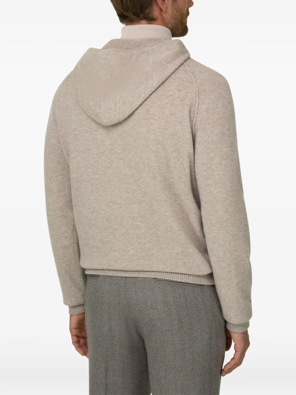 Boggi Milano Gebreide sweater van merinowol en jak Beige