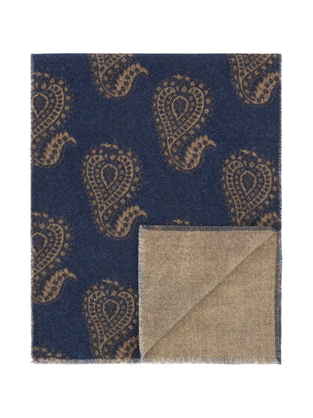 Boggi Milano scarf with macro paisley print in wool
