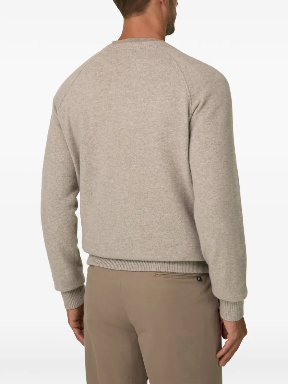 Boggi Milano Trui van wol met ronde hals Beige