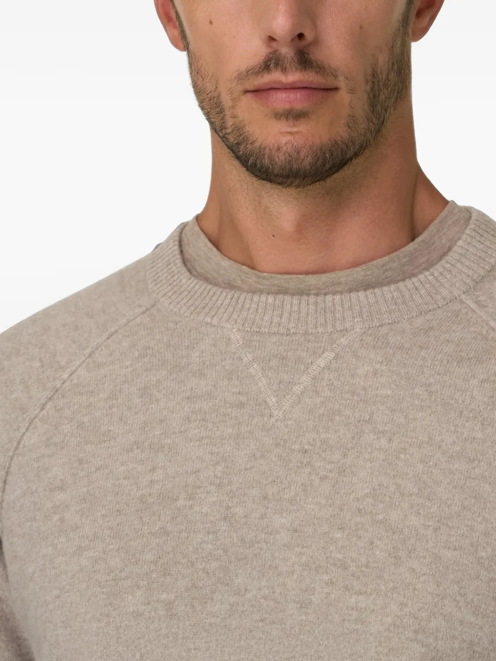 Boggi Milano Trui van wol met ronde hals Beige