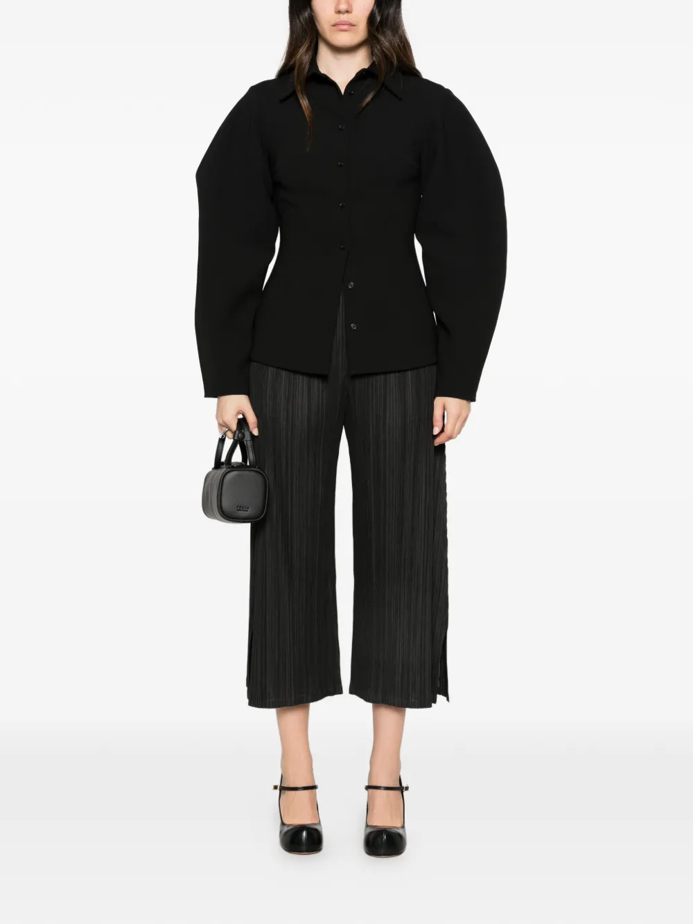Pleats Please Issey Miyake Cropped broek Zwart