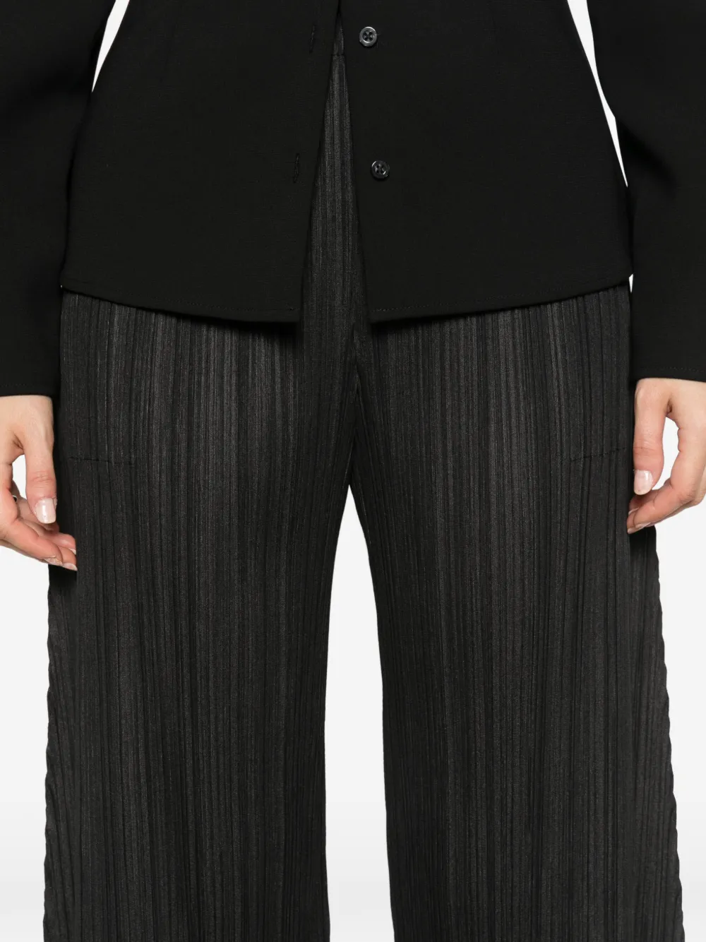 Pleats Please Issey Miyake Cropped broek Zwart