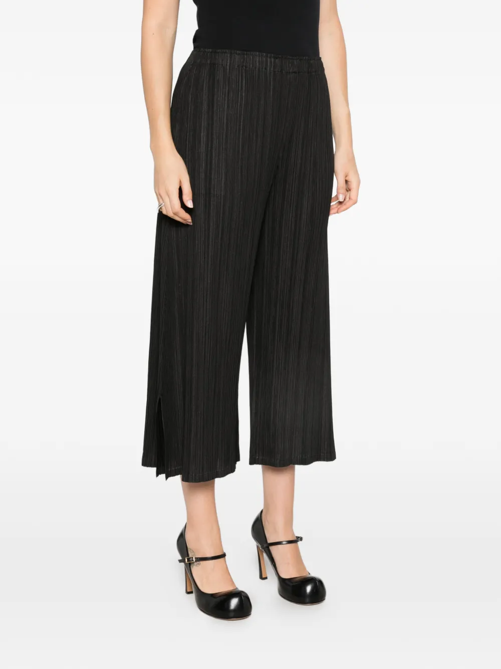 Pleats Please Issey Miyake Cropped broek Zwart