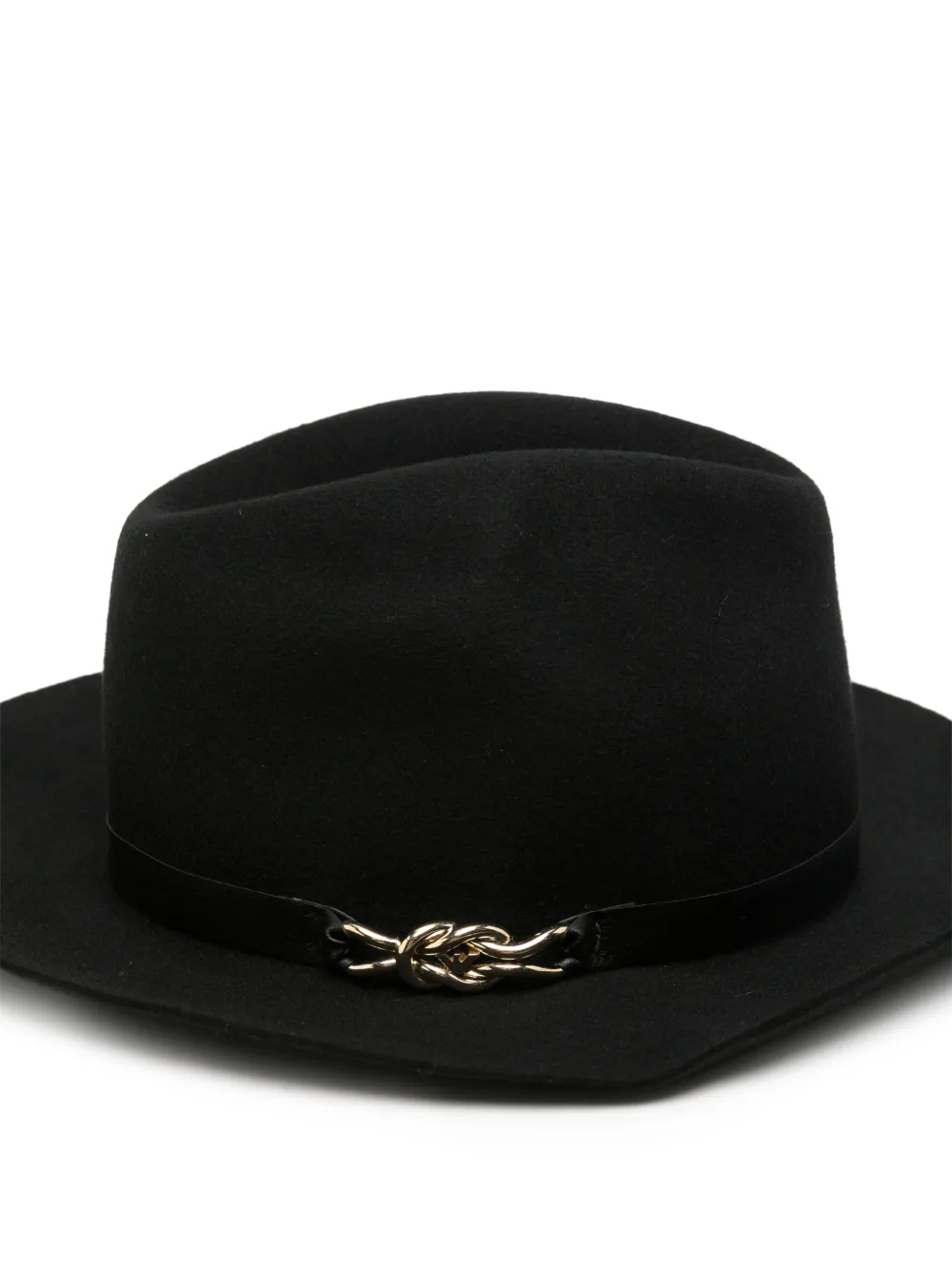 Emporio Armani Fedora hoed met geknoopt detail Zwart