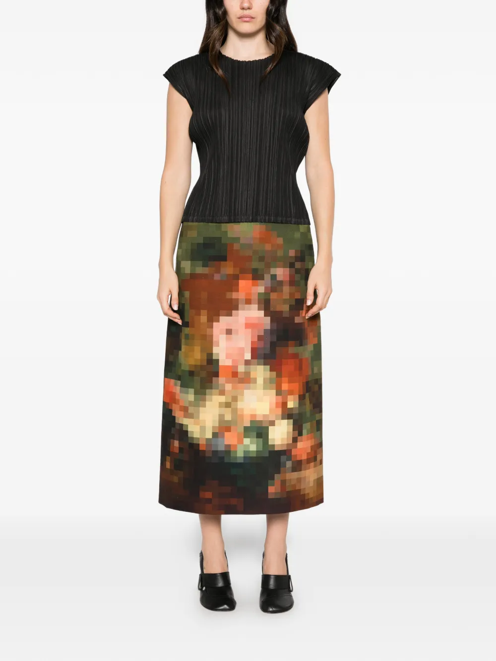 Pleats Please Issey Miyake Top met plooien Zwart