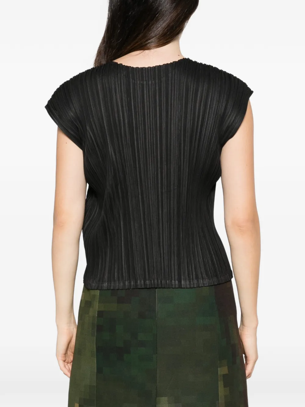 Pleats Please Issey Miyake Top met plooien Zwart