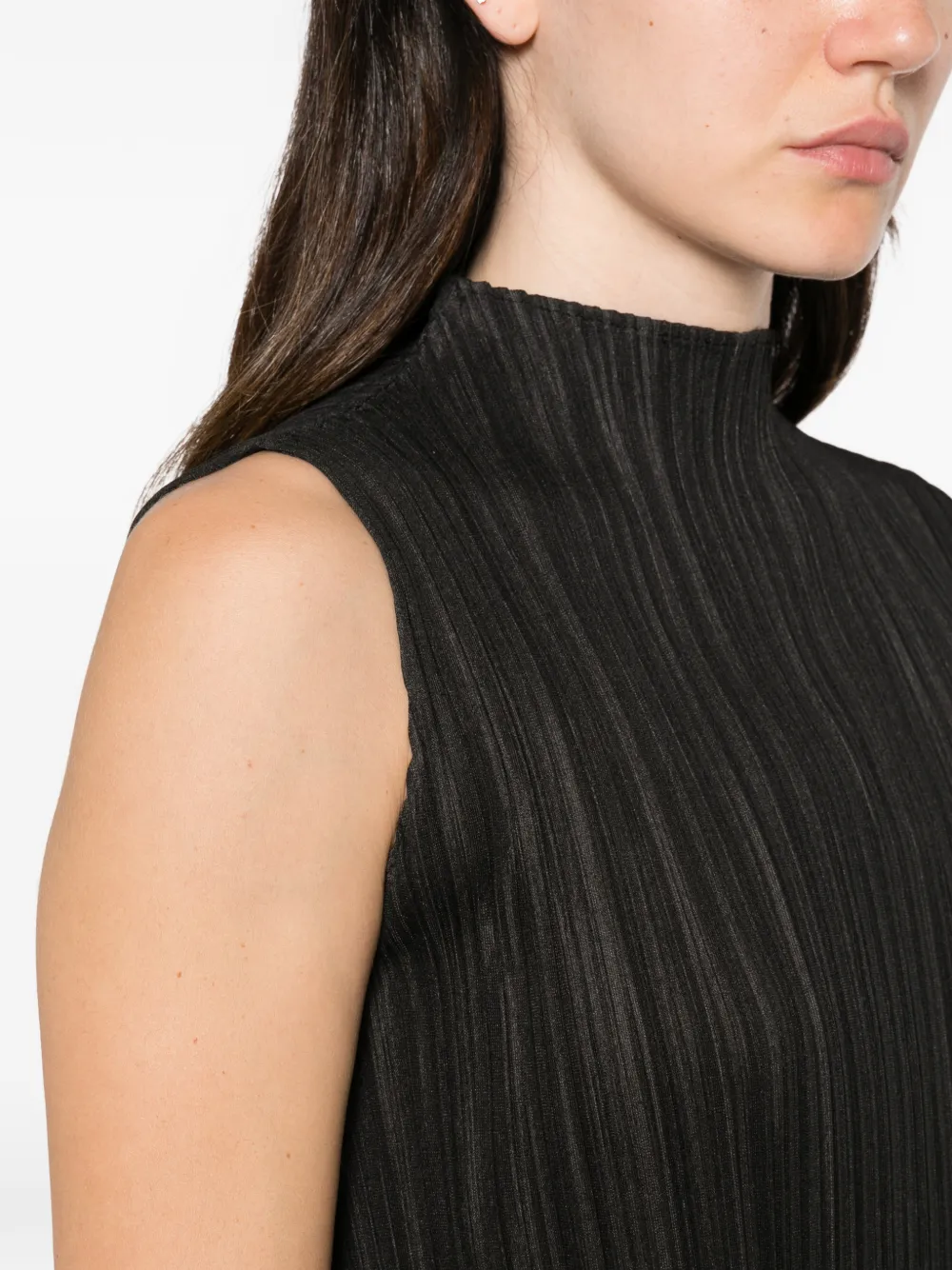 Pleats Please Issey Miyake Mouwloze jurk Zwart