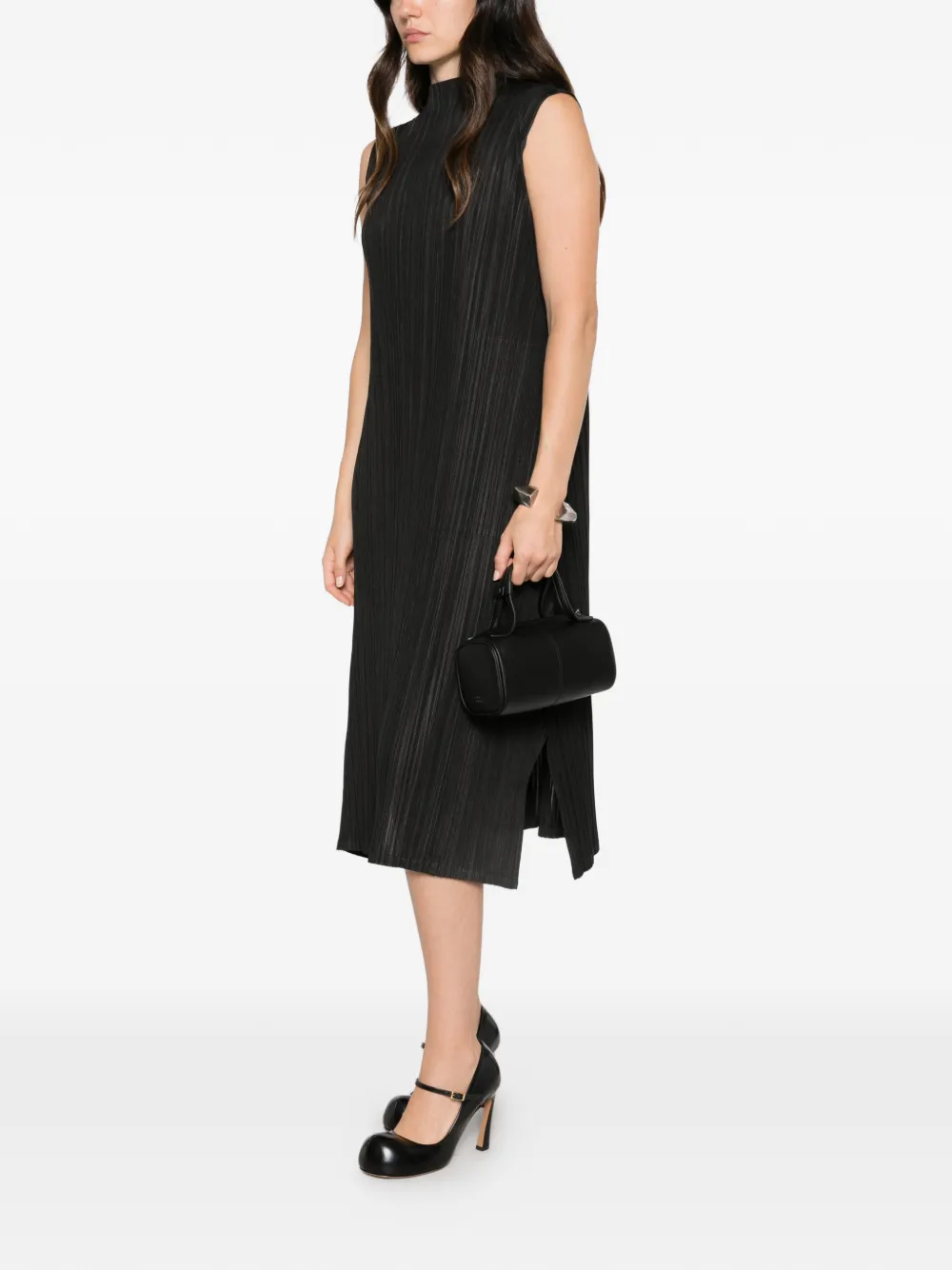 Pleats Please Issey Miyake Mouwloze jurk Zwart