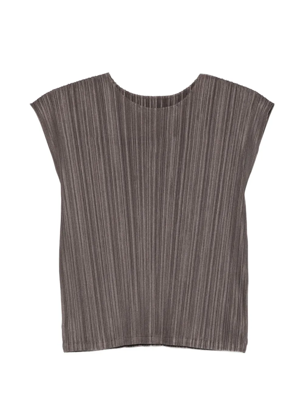 Pleats Please Issey Miyake pleated sleeveless top - Grigio