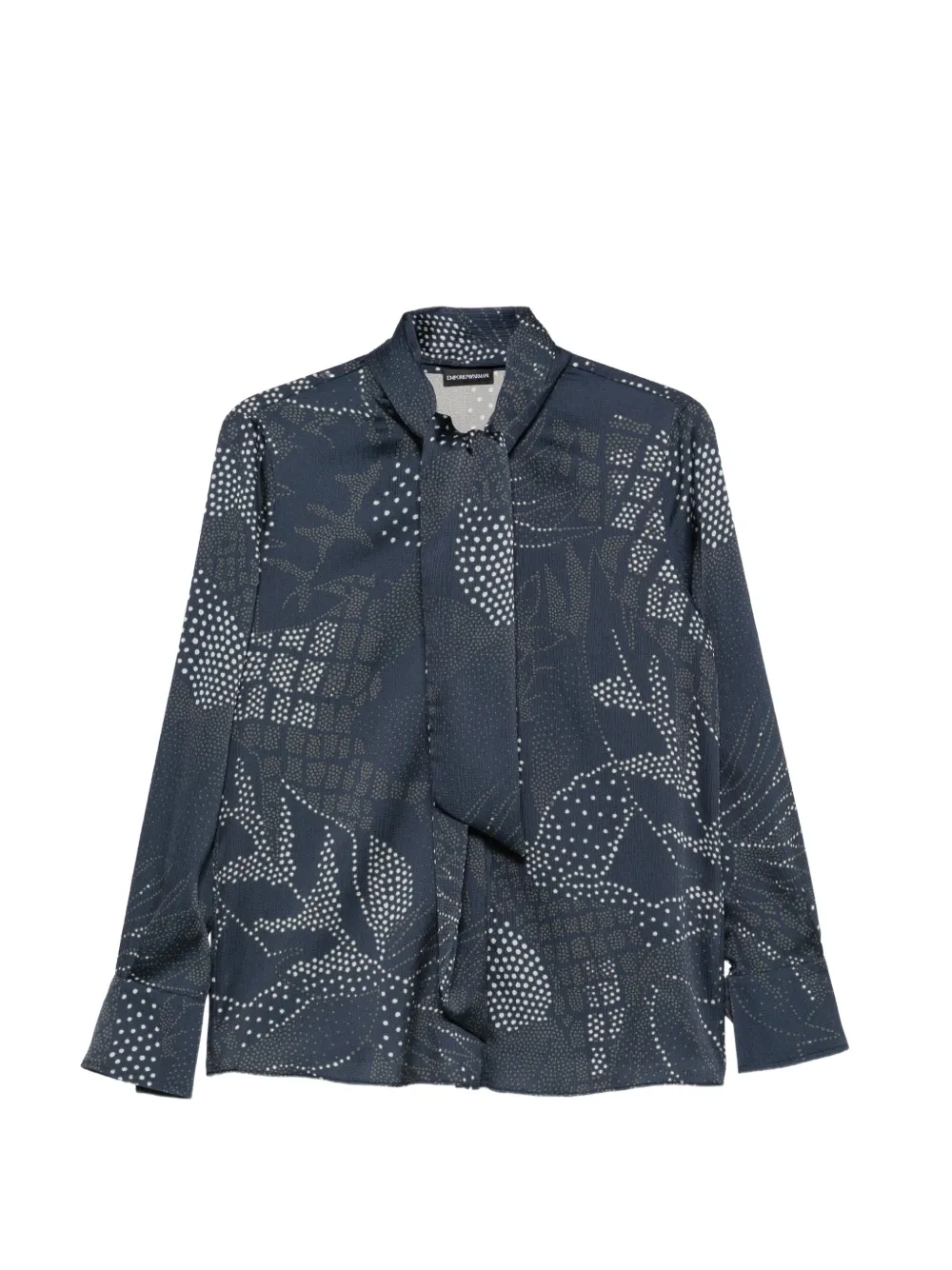 Emporio Armani polka-dot tie-neck shirt - Bleu Emporio Armani polka-dot tie-neck shirt - Bleu