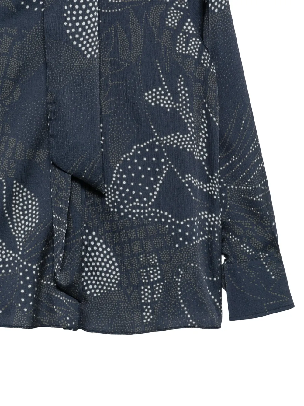 Emporio Armani Blouse met stippen en gestrikte hals Blauw