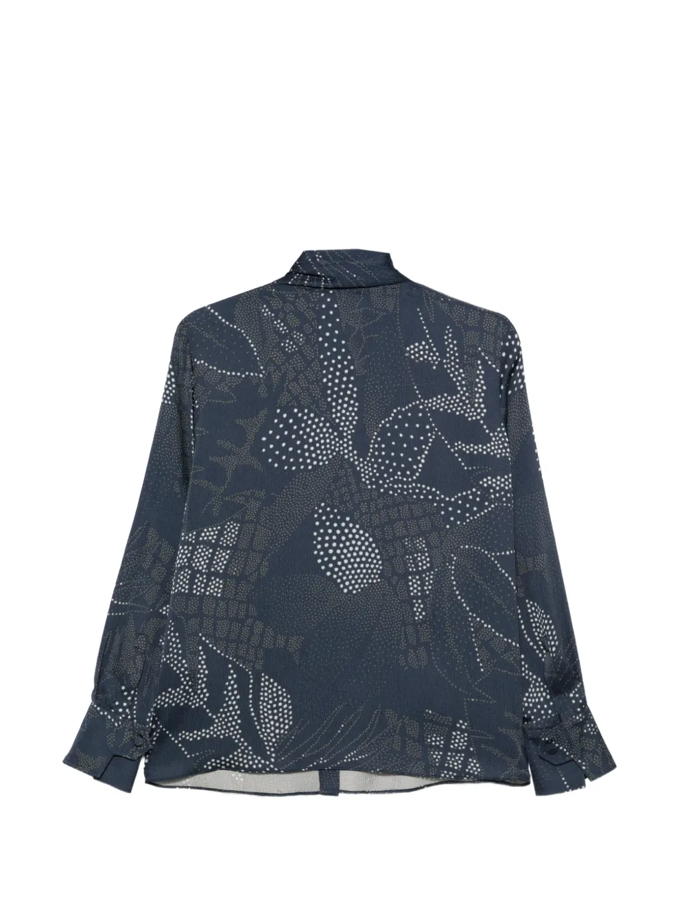Emporio Armani Blouse met stippen en gestrikte hals Blauw
