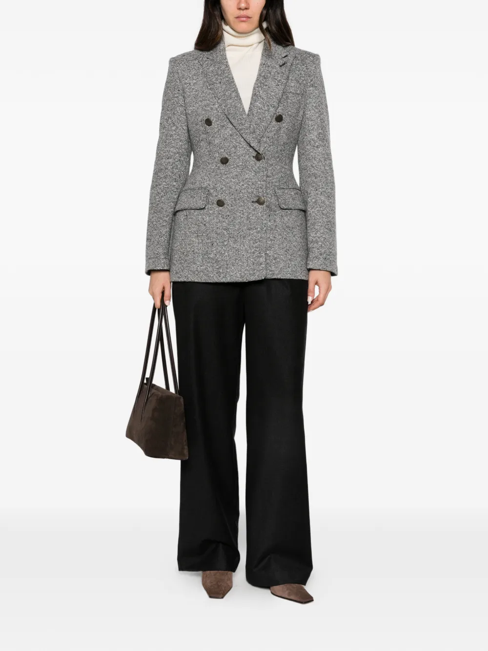 Emporio Armani Jack met dubbele rij knopen Wit