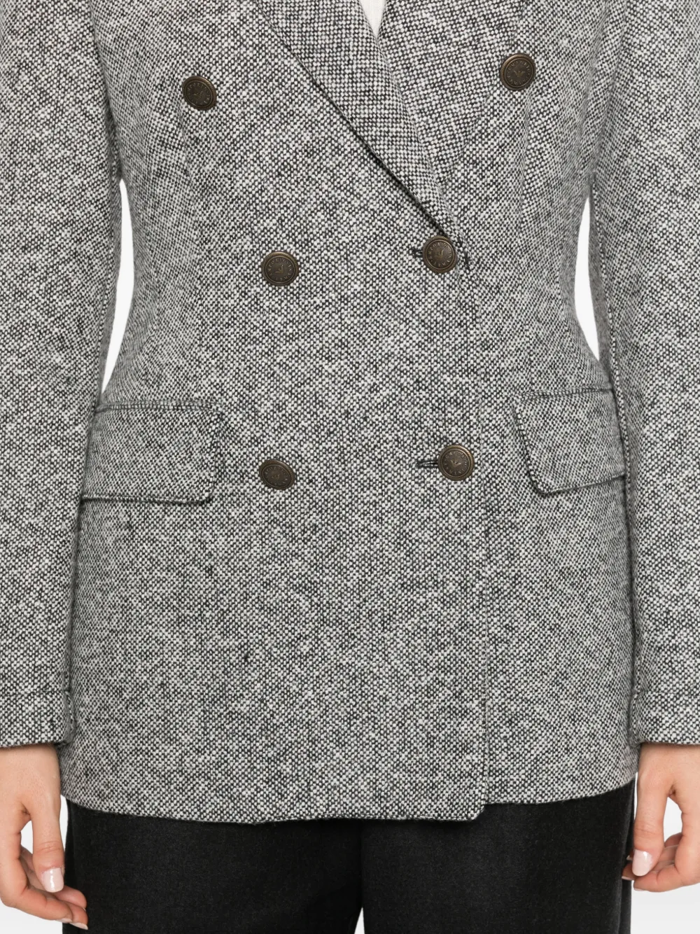 Emporio Armani Jack met dubbele rij knopen Wit