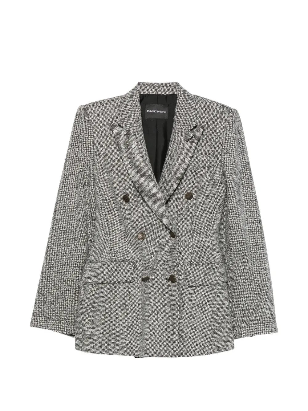 Emporio Armani double-breasted tweed jacket - White