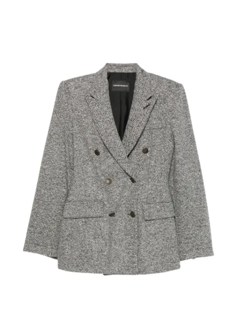 Emporio Armani chamarra de tweed con doble botonadura