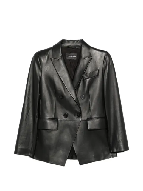 Emporio Armani double-breasted leather jacket