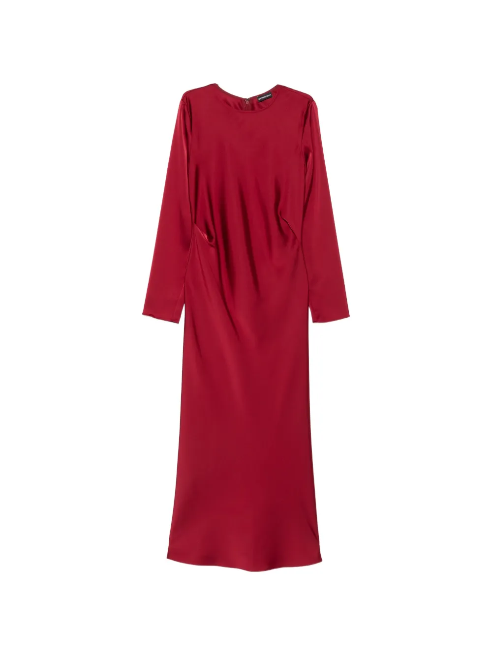 Emporio Armani robe mi-longue satinée à manches longues - Rouge Emporio Armani robe mi-longue satinée à manches longues - Rouge