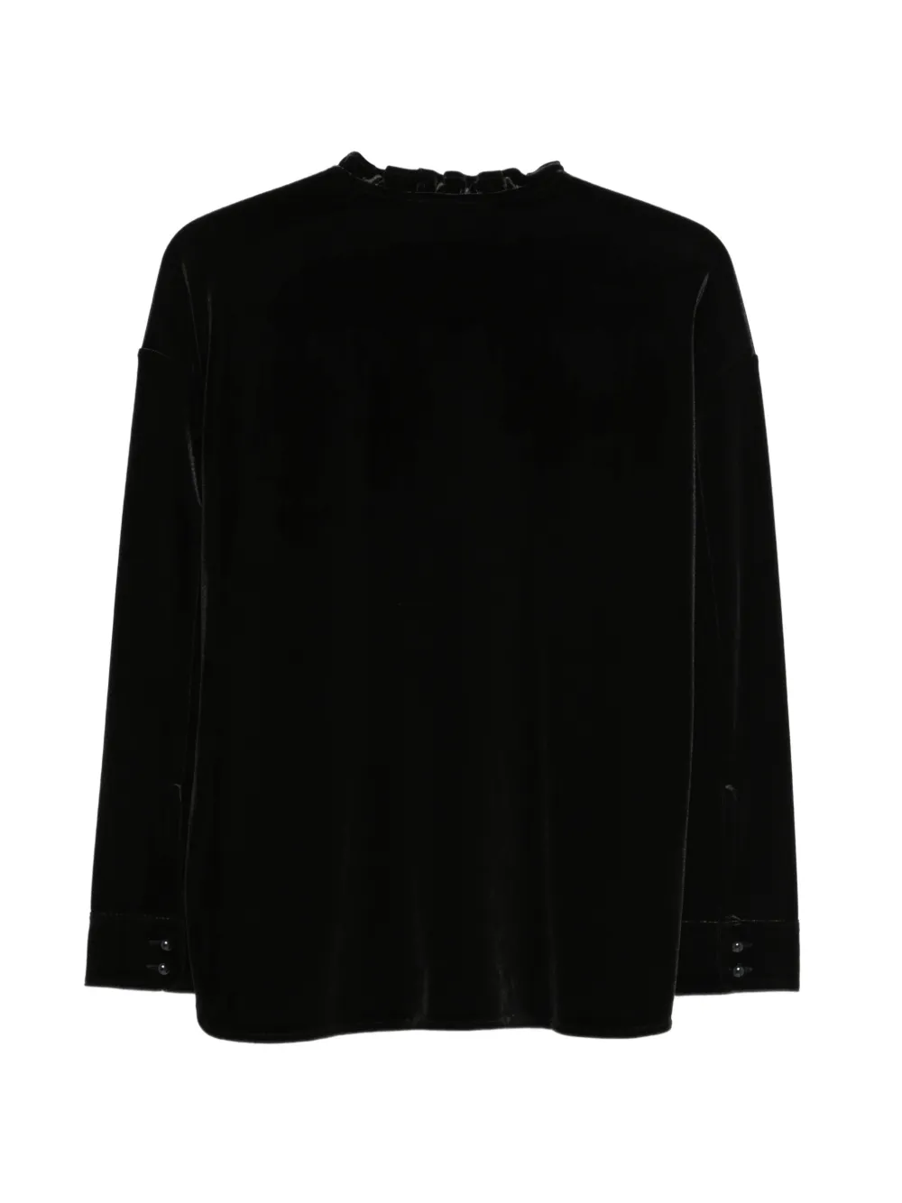 Emporio Armani Fluwelen blouse met ruches Zwart