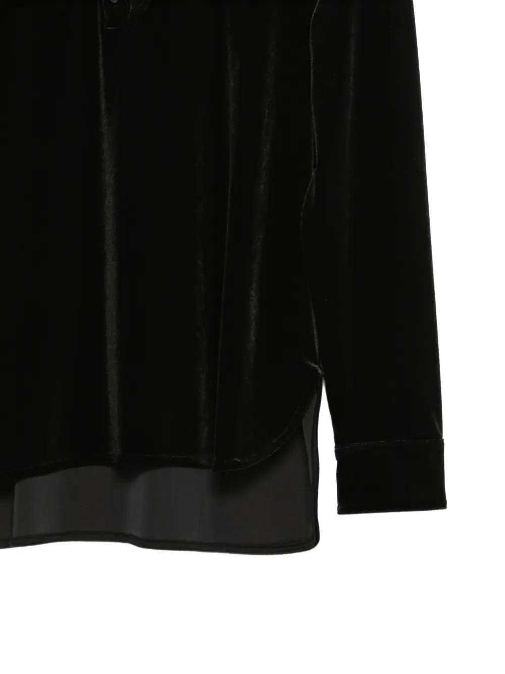 Emporio Armani Fluwelen blouse met ruches Zwart