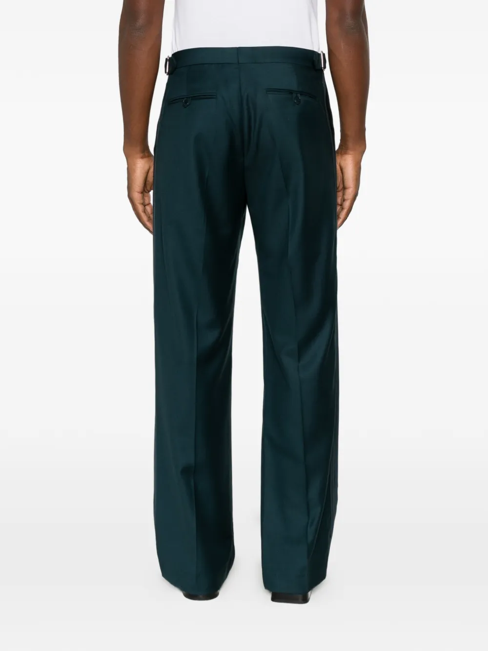 Casablanca Broek met gespsluiting en zijstreep Groen