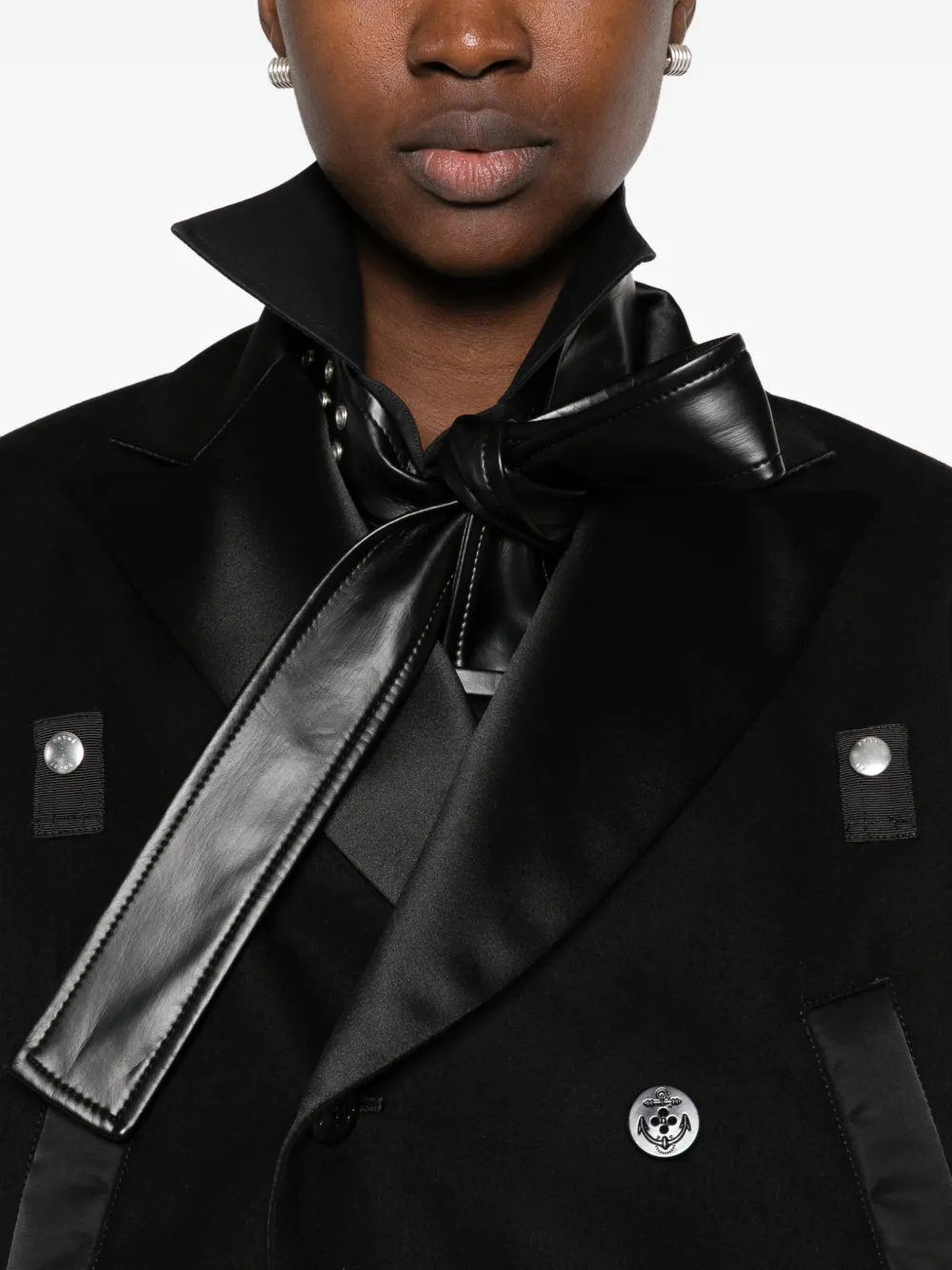 sacai Jack met dubbele rij knopen Zwart