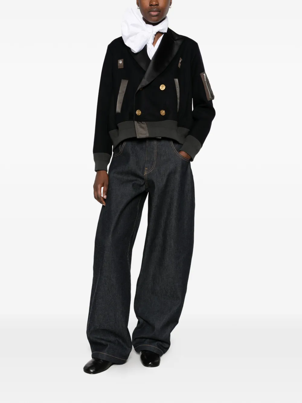 sacai Jack met dubbele rij knopen Blauw