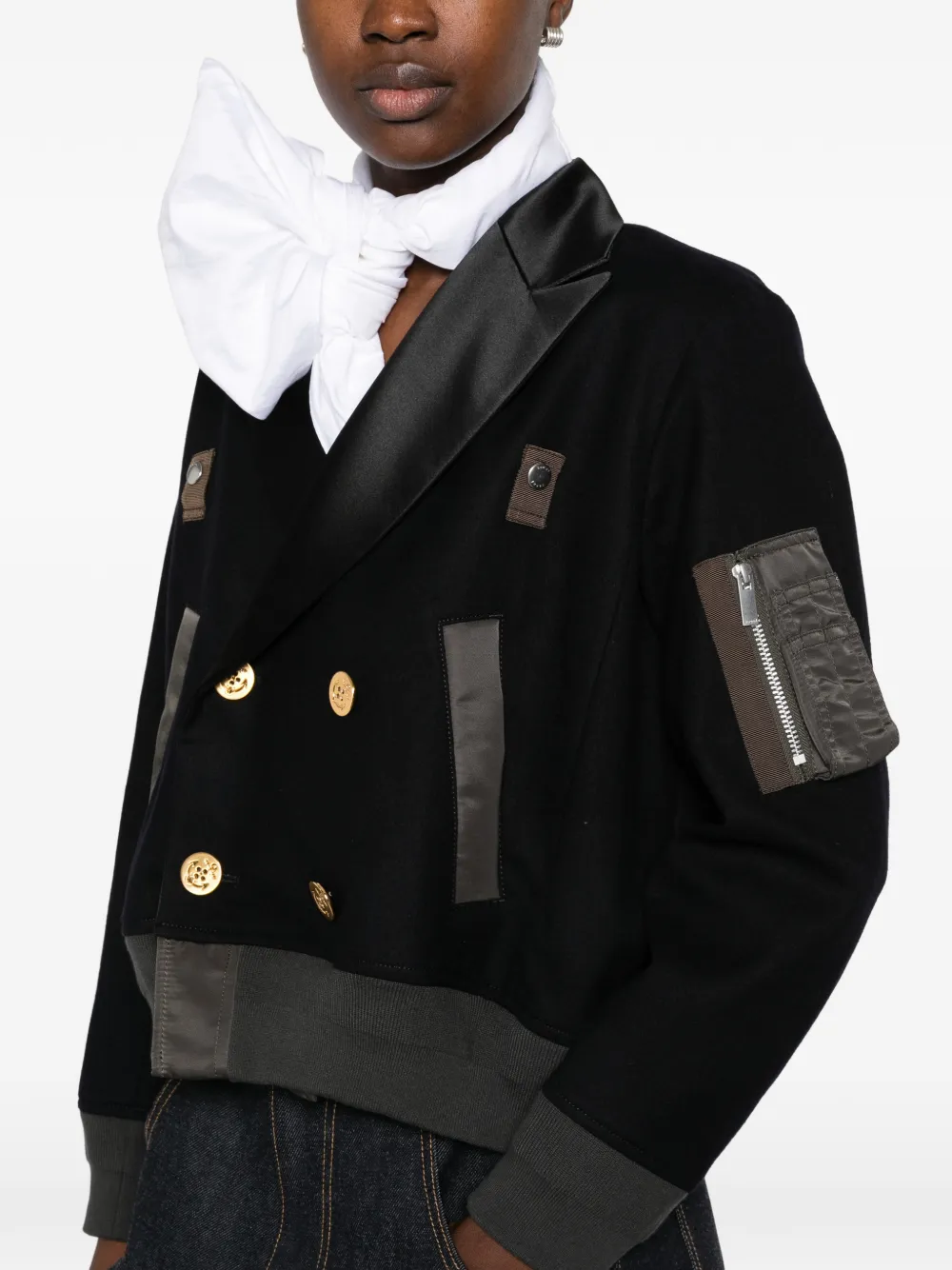 sacai Jack met dubbele rij knopen Blauw