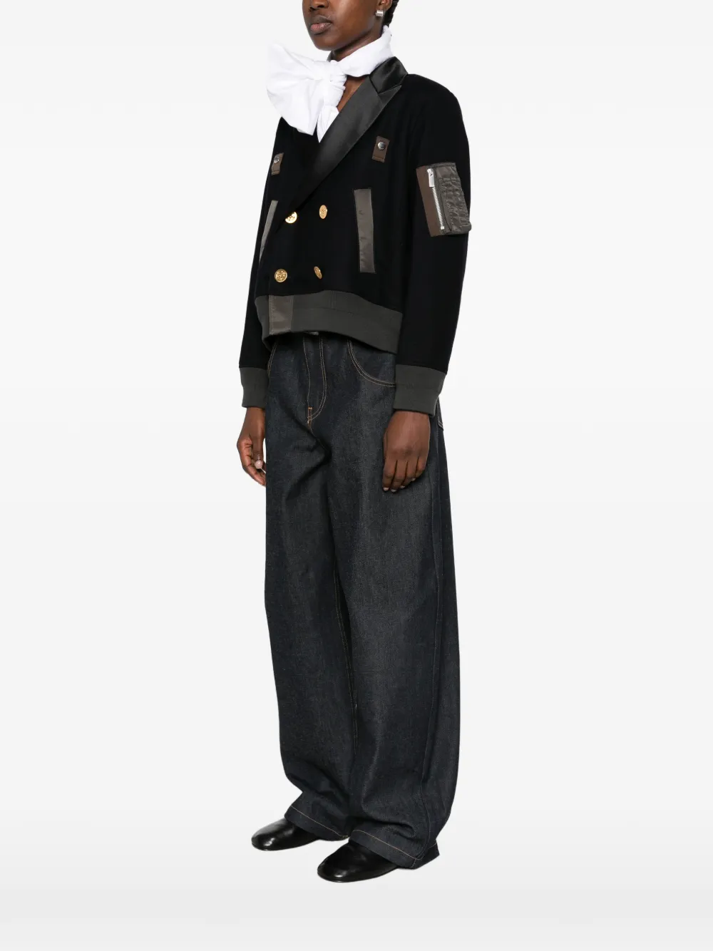 sacai Jack met dubbele rij knopen Blauw