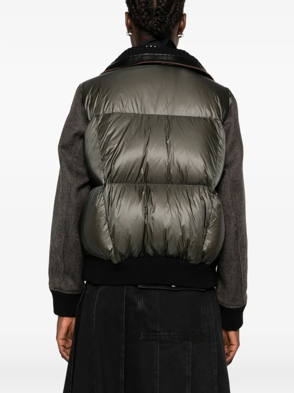 sacai Jack met visgraatpatroon Bruin