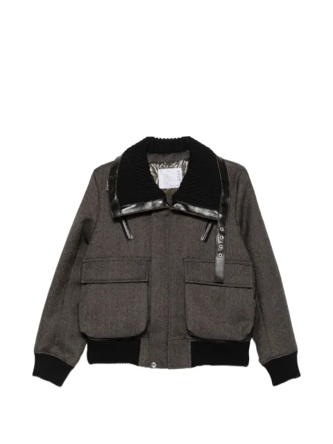 sacai herringbone-pattern jacket